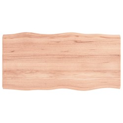 vidaXL Tablero mesa madera tratada borde natural marrón 80x40x(2-4) cm
