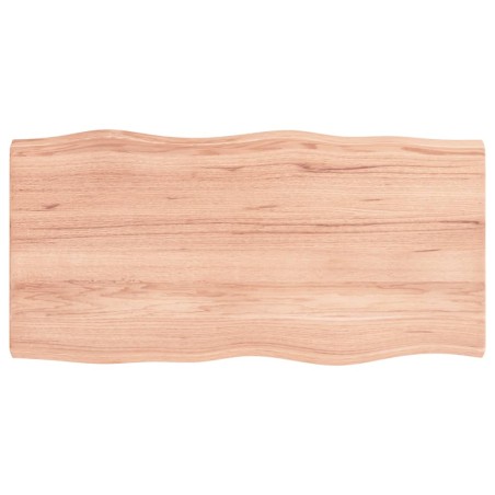vidaXL Tablero mesa madera tratada borde natural marrón 80x40x(2-4) cm
