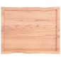 vidaXL Tablero mesa madera tratada borde natural marrón 80x60x(2-4) cm