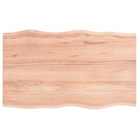 vidaXL Tablero mesa madera tratada roble borde natural 100x60x2 cm