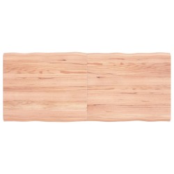 vidaXL Tablero mesa madera tratada borde natural marrón 120x50x(2-4)cm