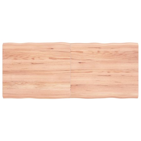 vidaXL Tablero mesa madera tratada borde natural marrón 120x50x(2-4)cm