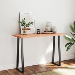 vidaXL Tablero mesa madera tratada borde natural marrón 120x50x(2-4)cm