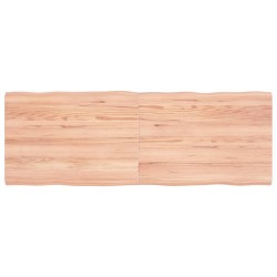 vidaXL Tablero mesa madera tratada borde natural marrón 140x50x(2-4)cm