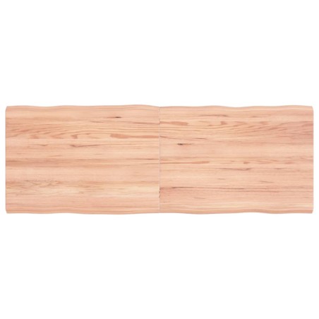 vidaXL Tablero mesa madera tratada borde natural marrón 140x50x(2-4)cm
