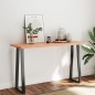 vidaXL Tablero mesa madera tratada borde natural marrón 140x50x(2-4)cm vidaXL Tablero mesa madera tratada borde natural marrón 140x50x(2-4)cm