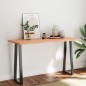 vidaXL Tablero mesa madera tratada borde natural marrón 140x60x(2-4)cm vidaXL Tablero mesa madera tratada borde natural marrón 140x60x(2-4)cm