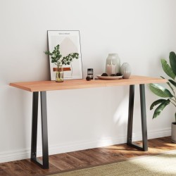 vidaXL Tablero mesa madera tratada borde natural marrón 160x60x(2-4)cm