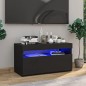 vidaXL Mueble de TV con luces LED negro 75x35x40 cm vidaXL Mueble de TV con luces LED negro 75x35x40 cm