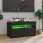 vidaXL Mueble de TV con luces LED negro 75x35x40 cm vidaXL Mueble de TV con luces LED negro 75x35x40 cm