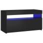 vidaXL Mueble de TV con luces LED negro 75x35x40 cm vidaXL Mueble de TV con luces LED negro 75x35x40 cm