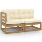 vidaXL Set de muebles de jardín 2 pzas cojines madera pino marrón miel vidaXL Set de muebles de jardín 2 pzas cojines madera pino marrón miel