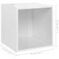 vidaXL Muebles TV 4 uds madera contrachapada blanco brillo 37x35x37 cm