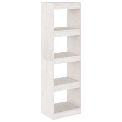 vidaXL Estantería/divisor de espacios pino macizo blanco 40x30x135,5cm