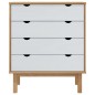 vidaXL Cajonera OTTA madera maciza pino marrón y blanco 76,5x39,5x90cm vidaXL Cajonera OTTA madera maciza pino marrón y blanco 76,5x39,5x90cm