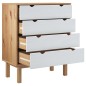 vidaXL Cajonera OTTA madera maciza pino marrón y blanco 76,5x39,5x90cm vidaXL Cajonera OTTA madera maciza pino marrón y blanco 76,5x39,5x90cm
