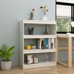 vidaXL Estantería divisor madera maciza pino blanco 100x30x103 cm