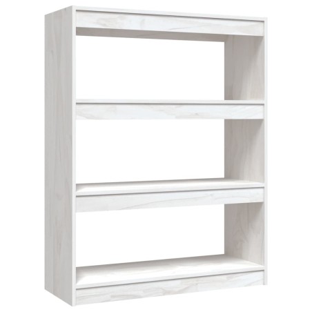 vidaXL Estantería divisor madera maciza pino blanco 100x30x103 cm