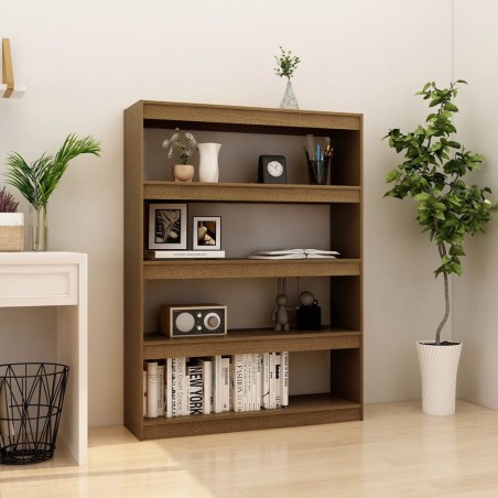 vidaXL Estantería divisor de espacios pino marrón miel 100x30x135,5cm
