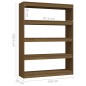 vidaXL Estantería divisor de espacios pino marrón miel 100x30x135,5cm vidaXL Estantería divisor de espacios pino marrón miel 100x30x135,5cm