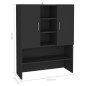 vidaXL Armario de lavadora negro 70,5x25,5x90 cm