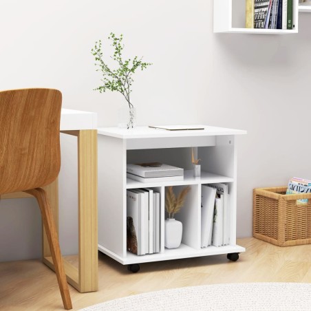 vidaXL Armario con ruedas madera contrachapada blanco 60x45x60 cm