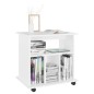 vidaXL Armario con ruedas madera contrachapada blanco 60x45x60 cm vidaXL Armario con ruedas madera contrachapada blanco 60x45x60 cm