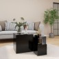 vidaXL Mesitas auxiliares 3 uds madera contrachapada negro vidaXL Mesitas auxiliares 3 uds madera contrachapada negro