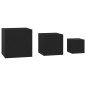 vidaXL Mesitas auxiliares 3 uds madera contrachapada negro vidaXL Mesitas auxiliares 3 uds madera contrachapada negro