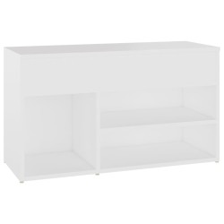 vidaXL Banco zapatero de madera contrachapada blanco 80x30x45 cm