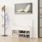 vidaXL Banco zapatero de madera contrachapada blanco 80x30x45 cm vidaXL Banco zapatero de madera contrachapada blanco 80x30x45 cm