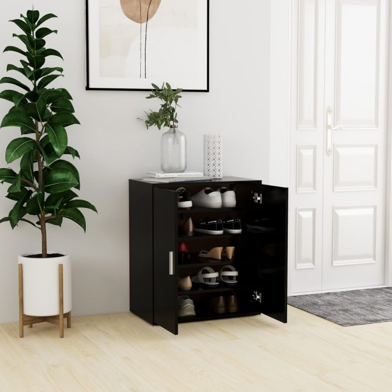 vidaXL Mueble zapatero de madera de ingeniería negro 60x35x70 cm vidaXL Mueble zapatero de madera de ingeniería negro 60x35x70 cm