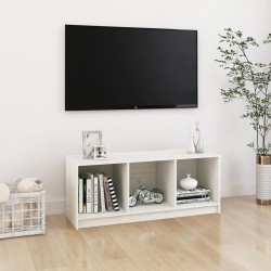 vidaXL Mueble de TV madera maciza de pino blanco 104x33x41 cm 