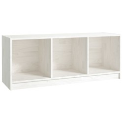 vidaXL Mueble de TV madera maciza de pino blanco 104x33x41 cm 