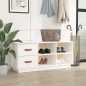 vidaXL Banco zapatero madera maciza de pino blanco 100x34x45 cm vidaXL Banco zapatero madera maciza de pino blanco 100x34x45 cm