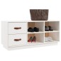 vidaXL Banco zapatero madera maciza de pino blanco 100x34x45 cm vidaXL Banco zapatero madera maciza de pino blanco 100x34x45 cm