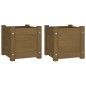 vidaXL Jardineras 2 uds madera maciza de pino marrón 31x31x31 cm vidaXL Jardineras 2 uds madera maciza de pino marrón 31x31x31 cm