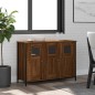 vidaXL Aparador de madera de ingeniería marrón roble 100x35x70 cm vidaXL Aparador de madera de ingeniería marrón roble 100x35x70 cm