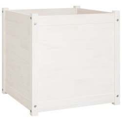 vidaXL Jardineras 2 uds madera maciza de pino blanco 60x60x60 cm
