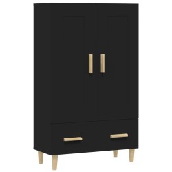 vidaXL Aparador de madera de ingeniería negro 70x31x115 cm