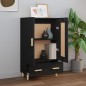 vidaXL Aparador de madera de ingeniería negro 70x31x115 cm