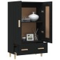 vidaXL Aparador de madera de ingeniería negro 70x31x115 cm