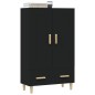 vidaXL Aparador de madera de ingeniería negro 70x31x115 cm