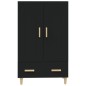 vidaXL Aparador de madera de ingeniería negro 70x31x115 cm