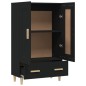 vidaXL Aparador de madera de ingeniería negro 70x31x115 cm