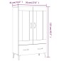 vidaXL Aparador de madera contrachapada blanco 70x31x115 cm vidaXL Aparador de madera contrachapada blanco 70x31x115 cm