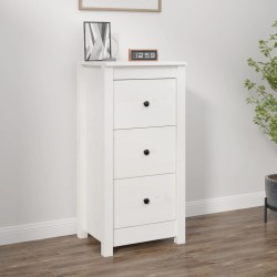 vidaXL Aparador de madera maciza de pino blanco 40x35x80 cm