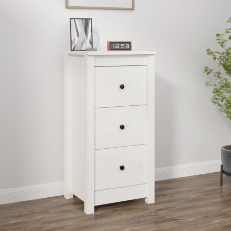 vidaXL Aparador de madera maciza de pino blanco 40x35x80 cm