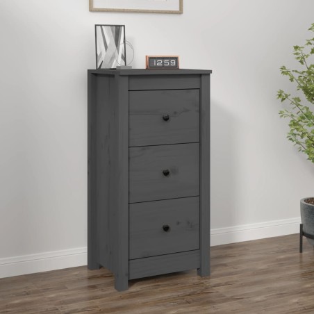 vidaXL Aparador de madera maciza de pino gris 40x35x80 cm