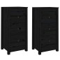 vidaXL Aparadores 2 uds madera maciza de pino negro 40x35x80 cm vidaXL Aparadores 2 uds madera maciza de pino negro 40x35x80 cm